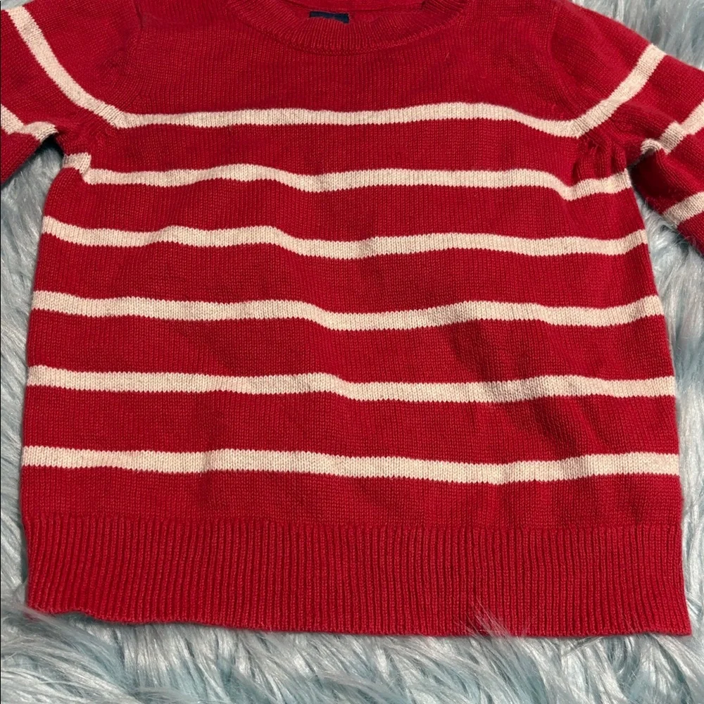 baby GAP Red and White Striped Knit Sweater